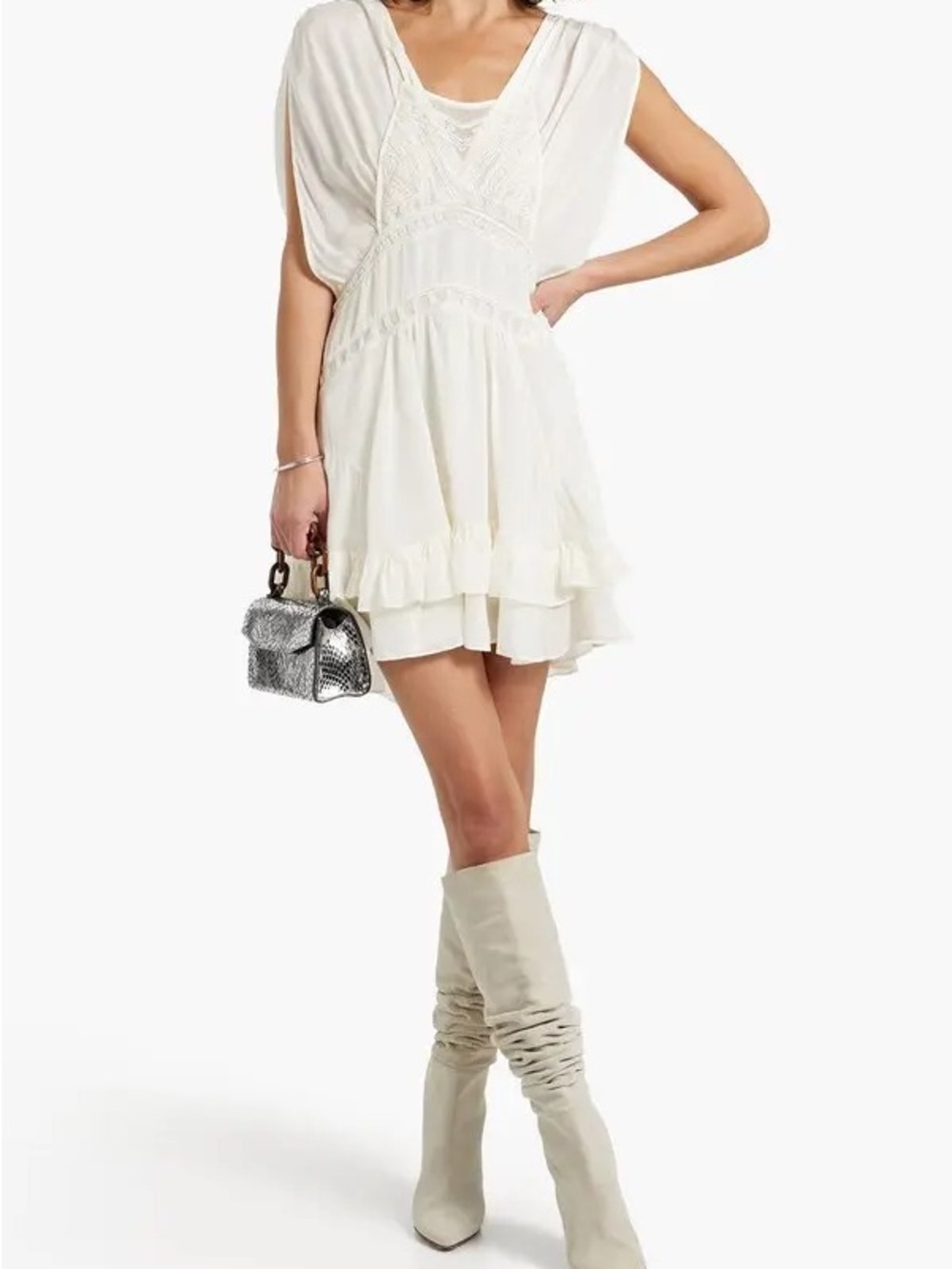 IRO Conor Ruffled Embellishment Mini Dress